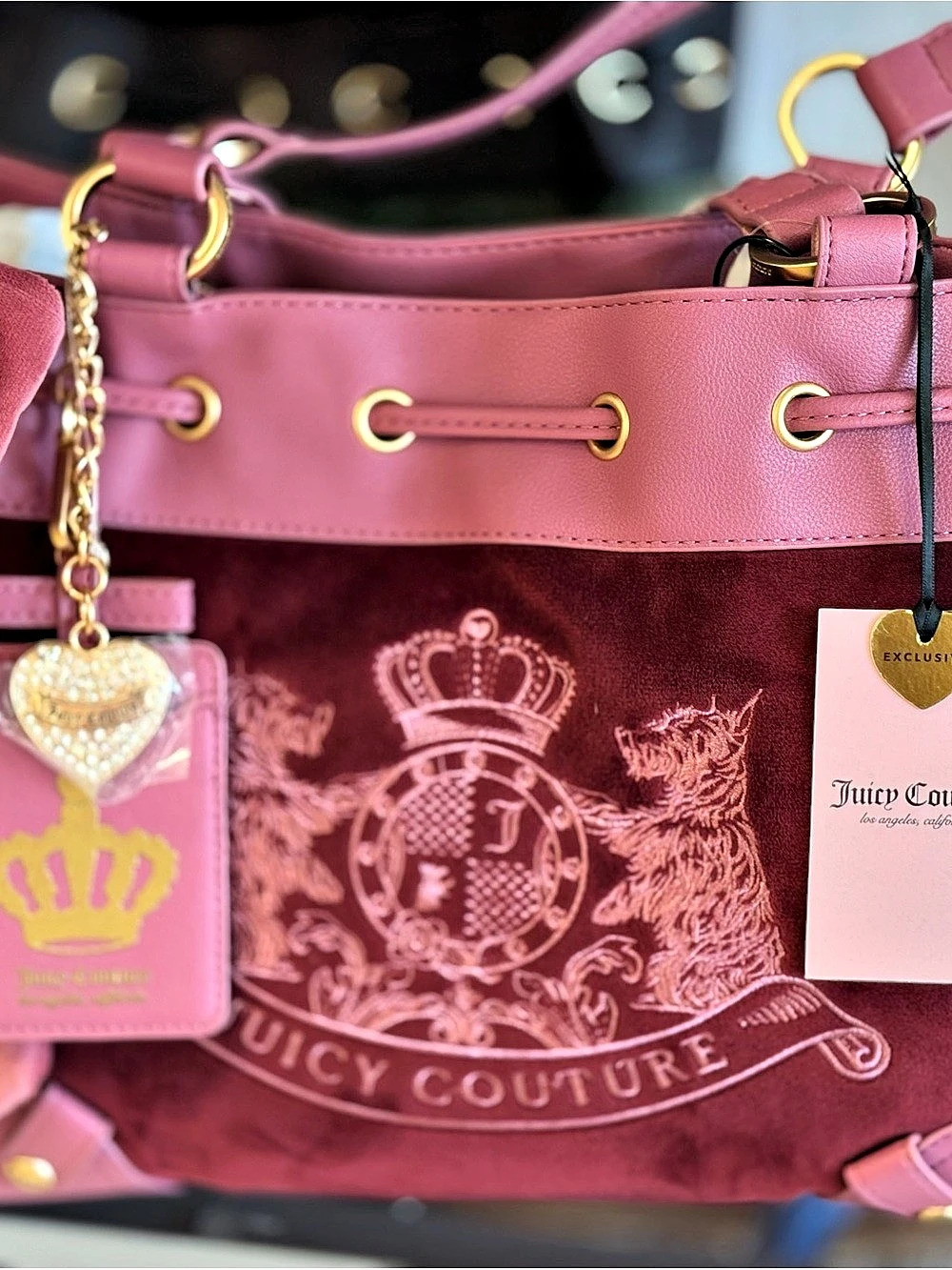 Juicy Couture Daydreamer Tote Bag Pink & Burgundy NWT